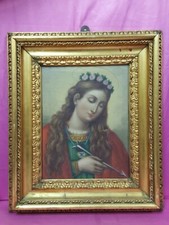 Pittore Romano XIX "Santa Filomena da Roma" olio tela 40x30  cornice Maratta C5