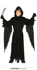COSTUME ASSASSINO NERO CARNEVALE VESTITO BAMBINO DARK KNIFE HALLOWEEN TUNICA