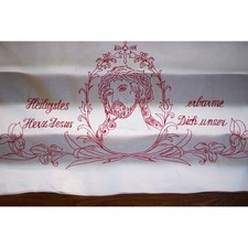 ANTICA TOVAGLIA DA ALTARE / TENDINA RICAMATA A MANIO 100x80cm