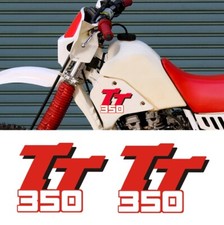 Coppia adesivi Serbatoio Yamaha TT 350 bianco stickers decals body kit tank