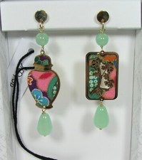 Orecchini Vaso Argento Mini Verde Giada