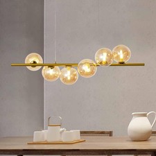 Lampadario a sospensione 6 sfere in vetro ambrato V721-AMBER