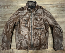 Giacca da campo Rogue NYC in pelle di pecora marrone - taglia XL - giacca da moto