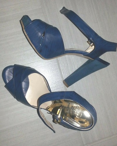 Kiss shock sandalo blu pelle - kiss&shock,