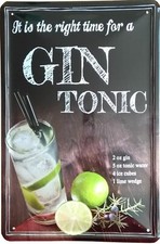 Targa in latta 20x30 gin tonic