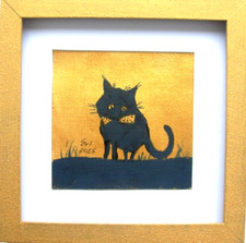 Gatto nero 1 cornice quadro