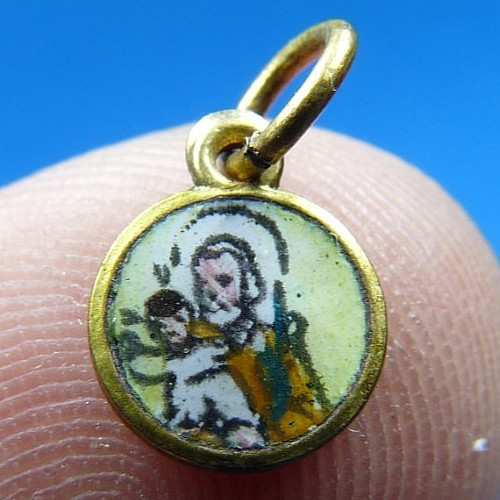 Ciondolo medaglia antica san - medaglia,