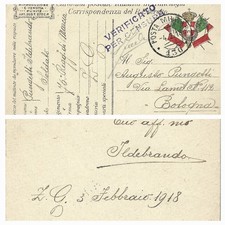 WW1 FRANCHIGIA POSTA MILITARE 130 4.2.18 INTENDENZA 3 ARMATA ZONA MONSELICE