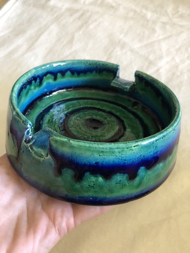 Posacenere vintage blu verde