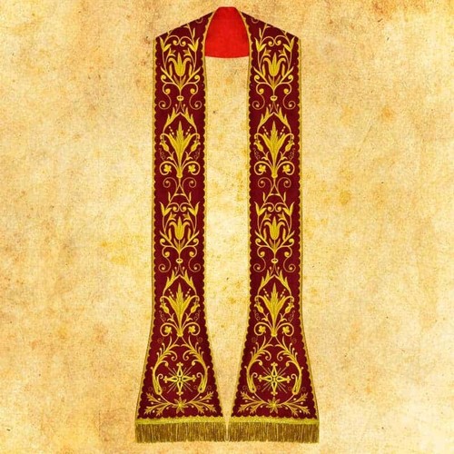Stola romana ricamata - , marrone