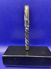 Stilografica vintage anni 40 fountain pen pennino 14Kt celluloide blu leggi bene