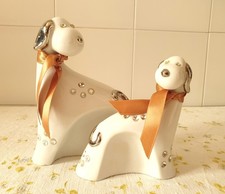 SET Coppia cani ornamentali da collezione in porcellana decorata