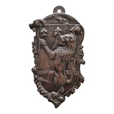 *HH* Antico Fermacarte Stemma Casata Nobiliare Leone Araldo Liberty Vittoriano