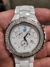 OROLOGIO Cronografo TAMARA COMOLLI 8802B CASSA, CINTURINO E QUADRANTE CERAMICA BIANCA