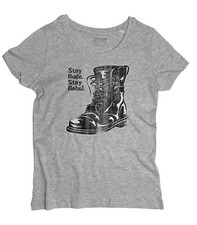 T-shirt donna STAY RUDE STAY REBEL boots anfibi ska punk