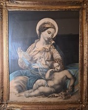 Stampe Antiche. Cromolitografia di grande formato in cornice Luigi Filippo;61×76