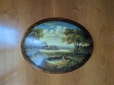 Quadro ovale vintage - , olio