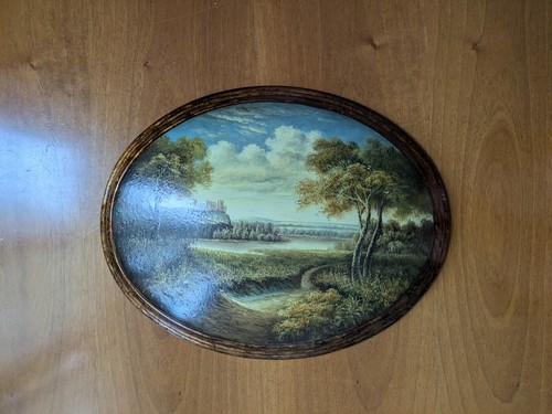 Quadro ovale vintage olio sul
