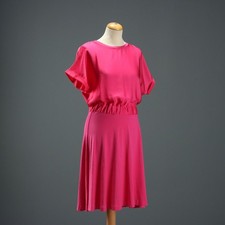 Hugo Boss Abito Midi Fucsia Second Hand Taglia M Tessuto Germania Originale