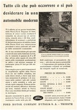 PUBBLICITA' 1928 FORD TRIESTE AUTO COUPE' SPORT SPIDER TORPEDO  LISTINO PREZZI 