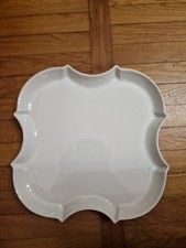 Vassoio limoges porcellana bianca quadrilobato