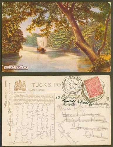 Ceylon 1919 old tuck oilette - ceylon,