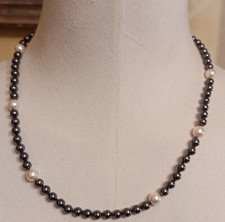 collana onice e perle in argento 925