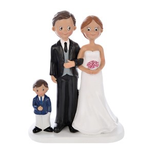 Cake topper sposi con bimbo - sposi,