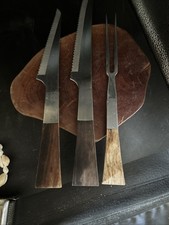 2 Coltelli I Forchetta Mid Century Design Danese Inox Piatto Seghettato su un lato