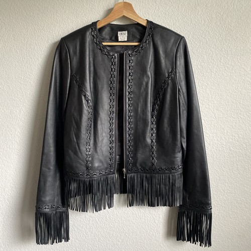 Giacca cache 100 pelle frange - 100%,