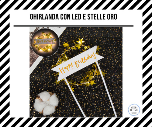 Decorazione torta oro con - 1,