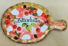 Ceramica italiana: Vassoio Bruschetta 15’’x10’’ Prodotto/Dipinto a mano-Italia