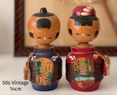 Kokeshi coppia bambole vintage