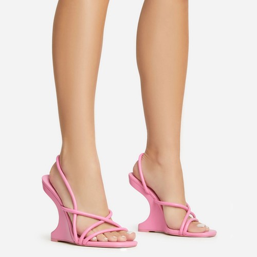 Sexy ciabatte rosa con zeppa