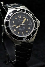 Orologio svizzero vintage Omega Seamaster Prebond quadrante nero 200M con scatola