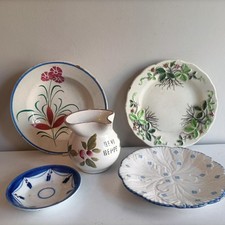 PIATTI CERAMICA VECCHIA MONDOVÌ 800 BESIO GABUTTI + 1 CARAFFA CON SCRITTA 