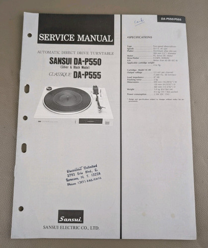 Sansui p550 p555 - sansui, da-p550/da-p555