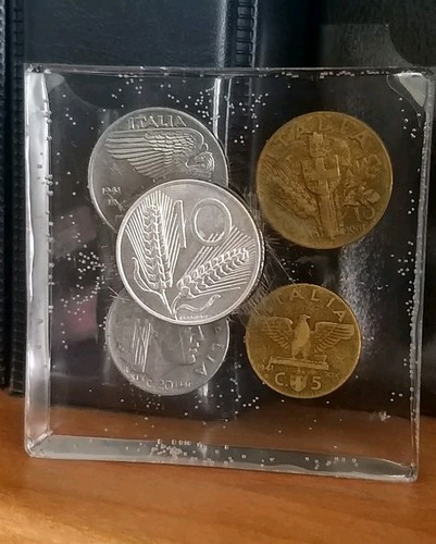 Fermacarte artigianale monete - fermacarte,