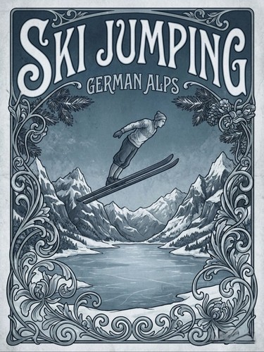 Poster vintage tedesco salto - poster,