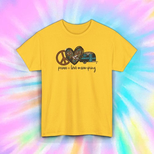 Maglietta peace love campeggio - peace,