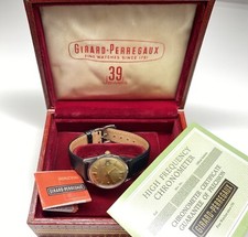 girard perregaux cronometro 39 jewels richeville orologio data con scatola e documenti