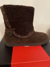 Stivali G By Guess Macys in tessuto marrone scuro taglia UK 7 US 9 nuovi consegna veloce 