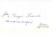 1960 ca PADOVA Ada e Giorgio LUXARDO - Biglietto da visita AUTOGRAFO