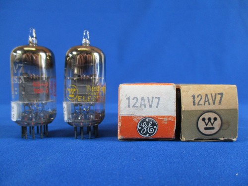 12av7 vacuum tubes close - ge,