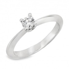 ALFIERI & St JOHN Anello Solitario Diamante ct 0,20 G VVS Oro 18 kt 2,98 gr