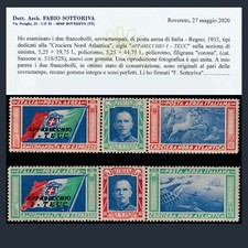 Regno d'Italia 1933 Posta Aerea Crociera Nord Atlantica Trittici I-TEUC Trittico