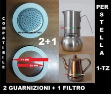 2 GUARNIZIONI STELLA 1 TAZZA +  1 FILTRO COMPATIBILE PER LA  CAFFETTIERA STELLA 