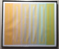 Richard Anuszkiewicz serigrafia con chiave sole non firmata personalizzata incorniciata 15,5" x 13,25"