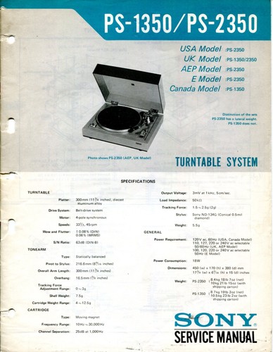 Sony modello 2350 1350 - sony,