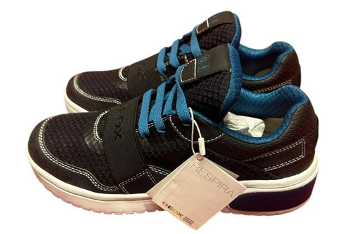 Geox black petrol sneaker - petrol,